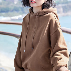 2019 New Plus velvet Basic Hoodies For Women Leisure Female winter Solid Colour Casual SweatshirtHip Pop Tops - MigrationJob