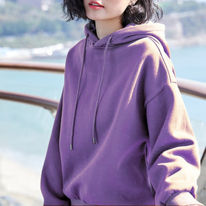 2019 New Plus velvet Basic Hoodies For Women Leisure Female winter Solid Colour Casual SweatshirtHip Pop Tops - MigrationJob