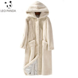 Hooded Winter New 2020 Fur Outerwear Female Fashion Plus Size Solid Long Fur Coat High-end Warm Mink Fur Jacket Coat Women Park - MigrationJob