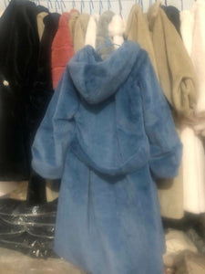 Hooded Winter New 2020 Fur Outerwear Female Fashion Plus Size Solid Long Fur Coat High-end Warm Mink Fur Jacket Coat Women Park - MigrationJob