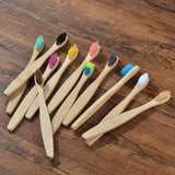 New design mixed color bamboo toothbrush Eco Friendly wooden Tooth Brush Soft bristle Tip Charcoal adults oral care toothbrush - MigrationJob