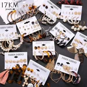 17KM Vintage Tassel Acrylic Earrings For Women Bohemian Earrings Set Big Dangle Drop Earring 2020 Brincos Female Fashion Jewelry - MigrationJob
