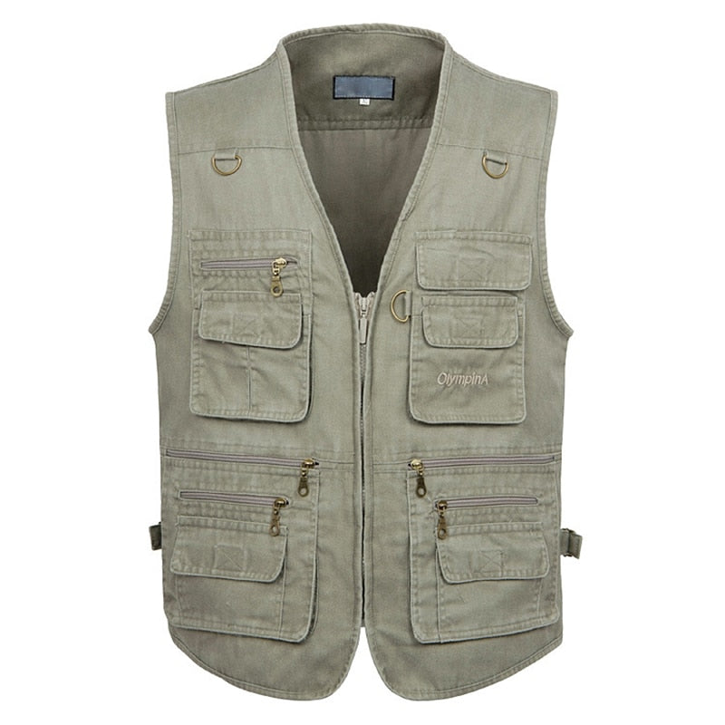 5XL 6XL 7XL New Male Casual Summer Big Size Cotton Sleeveless Vest With Many 16 Pockets Men Multi Pocket Photograph Waistcoat - MigrationJob