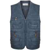 5XL 6XL 7XL New Male Casual Summer Big Size Cotton Sleeveless Vest With Many 16 Pockets Men Multi Pocket Photograph Waistcoat - MigrationJob