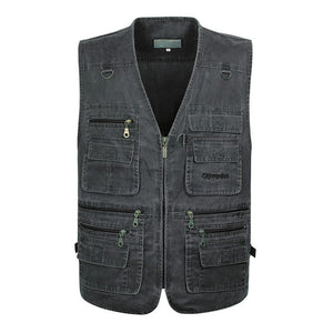 5XL 6XL 7XL New Male Casual Summer Big Size Cotton Sleeveless Vest With Many 16 Pockets Men Multi Pocket Photograph Waistcoat - MigrationJob