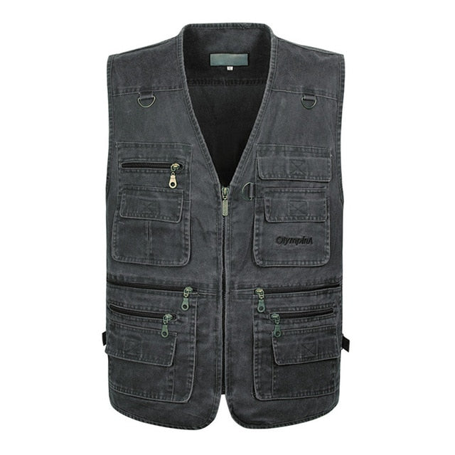 5XL 6XL 7XL New Male Casual Summer Big Size Cotton Sleeveless Vest With Many 16 Pockets Men Multi Pocket Photograph Waistcoat - MigrationJob