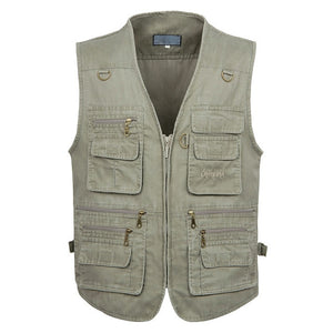 5XL 6XL 7XL New Male Casual Summer Big Size Cotton Sleeveless Vest With Many 16 Pockets Men Multi Pocket Photograph Waistcoat - MigrationJob