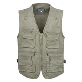 5XL 6XL 7XL New Male Casual Summer Big Size Cotton Sleeveless Vest With Many 16 Pockets Men Multi Pocket Photograph Waistcoat - MigrationJob