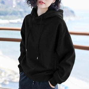 2019 New Plus velvet Basic Hoodies For Women Leisure Female winter Solid Colour Casual SweatshirtHip Pop Tops - MigrationJob