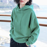 2019 New Plus velvet Basic Hoodies For Women Leisure Female winter Solid Colour Casual SweatshirtHip Pop Tops - MigrationJob