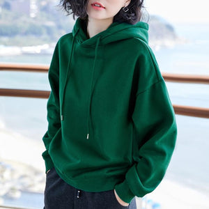 2019 New Plus velvet Basic Hoodies For Women Leisure Female winter Solid Colour Casual SweatshirtHip Pop Tops - MigrationJob