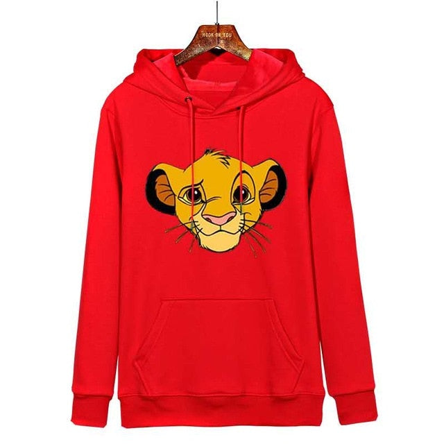 The Lion King Cartoon Print Hoodie Women Loose Casual Cute Long Sleeve Lady Pullover Tops Harajuku Streetwear Sweatshirt Clothes - MigrationJob