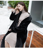 Hooded Winter New 2020 Fur Outerwear Female Fashion Plus Size Solid Long Fur Coat High-end Warm Mink Fur Jacket Coat Women Park - MigrationJob