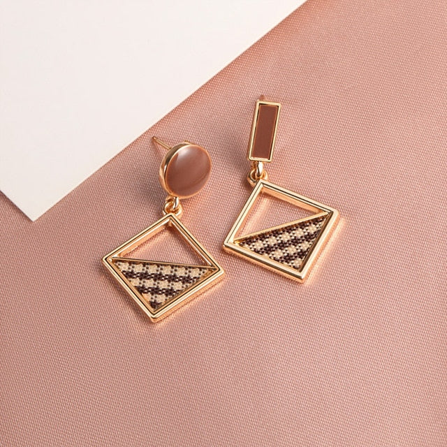 X&P New Fashion Round Dangle Drop Korean Earrings For Women Geometric Round Heart Gold Earring Wedding 2020 kolczyki Jewelry - MigrationJob