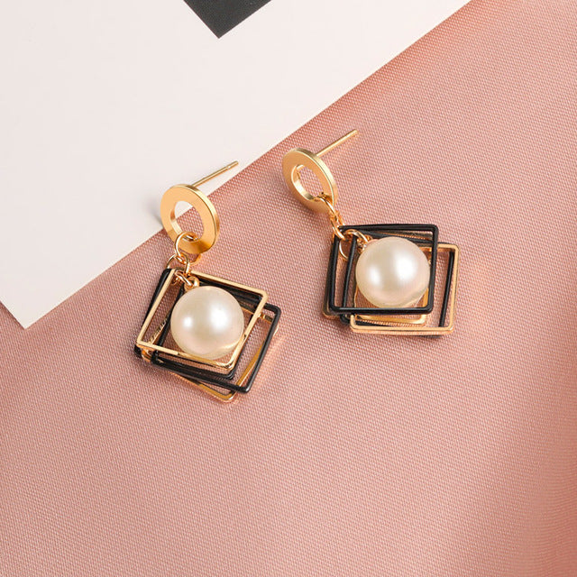 X&P New Fashion Round Dangle Drop Korean Earrings For Women Geometric Round Heart Gold Earring Wedding 2020 kolczyki Jewelry - MigrationJob