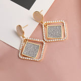 X&P New Fashion Round Dangle Drop Korean Earrings For Women Geometric Round Heart Gold Earring Wedding 2020 kolczyki Jewelry - MigrationJob