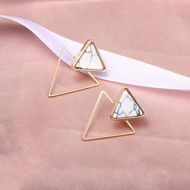 X&P New Fashion Round Dangle Drop Korean Earrings For Women Geometric Round Heart Gold Earring Wedding 2020 kolczyki Jewelry - MigrationJob