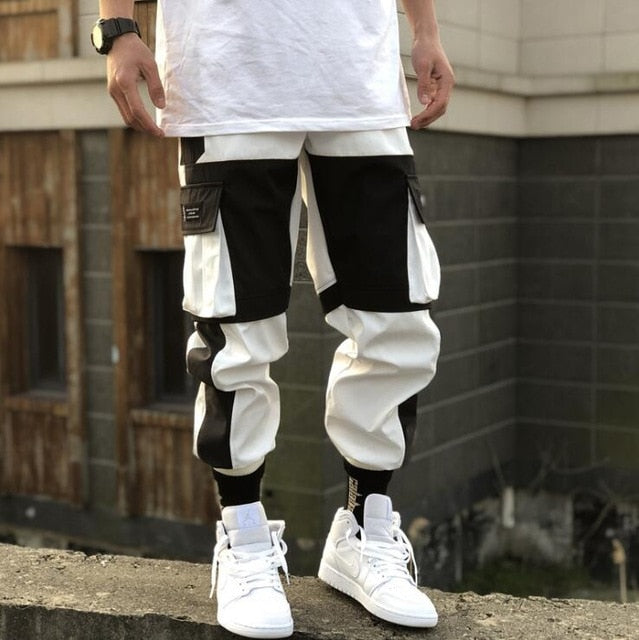 Streetwear hommes Multi poches Cargo sarouel Hip Hop décontracté mâle survêtement pantalon Joggers pantalon mode Harajuku hommes pantalon - MigrationJob