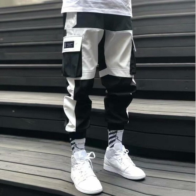 Streetwear hommes Multi poches Cargo sarouel Hip Hop décontracté mâle survêtement pantalon Joggers pantalon mode Harajuku hommes pantalon - MigrationJob