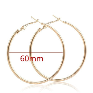 40mm 60mm 70mm 80mm Overdrijven Grote Gladde Cirkel Oorringen Brincos Simple Party Ronde Loop Oorbellen voor Vrouwen Sieraden - MigrationJob