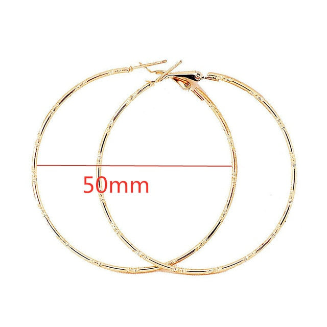 40mm 60mm 70mm 80mm Overdrijven Grote Gladde Cirkel Oorringen Brincos Simple Party Ronde Loop Oorbellen voor Vrouwen Sieraden - MigrationJob