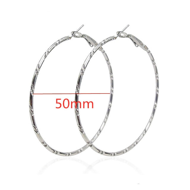 40mm 60mm 70mm 80mm Overdrijven Grote Gladde Cirkel Oorringen Brincos Simple Party Ronde Loop Oorbellen voor Vrouwen Sieraden - MigrationJob