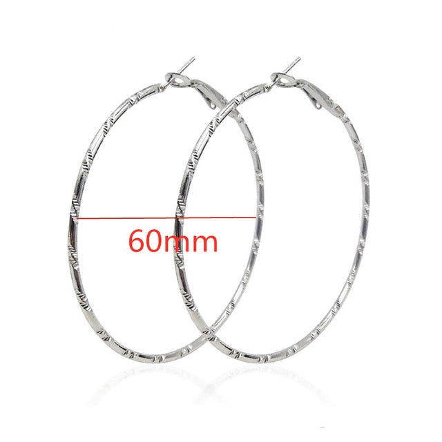 40mm 60mm 70mm 80mm Overdrijven Grote Gladde Cirkel Oorringen Brincos Simple Party Ronde Loop Oorbellen voor Vrouwen Sieraden - MigrationJob