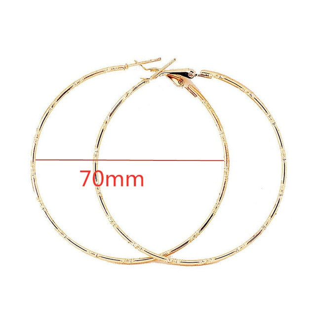 40mm 60mm 70mm 80mm Overdrijven Grote Gladde Cirkel Oorringen Brincos Simple Party Ronde Loop Oorbellen voor Vrouwen Sieraden - MigrationJob