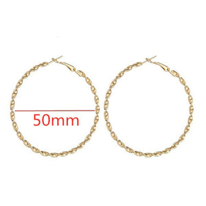 40mm 60mm 70mm 80mm Overdrijven Grote Gladde Cirkel Oorringen Brincos Simple Party Ronde Loop Oorbellen voor Vrouwen Sieraden - MigrationJob