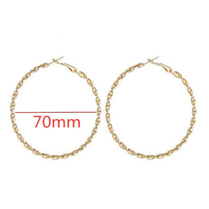 40mm 60mm 70mm 80mm Overdrijven Grote Gladde Cirkel Oorringen Brincos Simple Party Ronde Loop Oorbellen voor Vrouwen Sieraden - MigrationJob