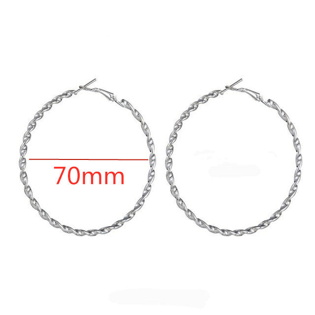 40mm 60mm 70mm 80mm Overdrijven Grote Gladde Cirkel Oorringen Brincos Simple Party Ronde Loop Oorbellen voor Vrouwen Sieraden - MigrationJob