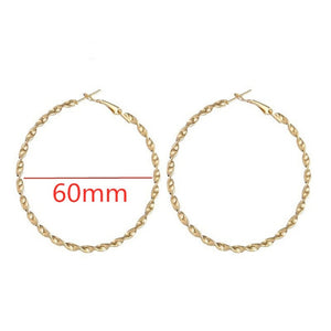 40mm 60mm 70mm 80mm Overdrijven Grote Gladde Cirkel Oorringen Brincos Simple Party Ronde Loop Oorbellen voor Vrouwen Sieraden - MigrationJob